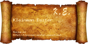 Kleinman Eszter névjegykártya
